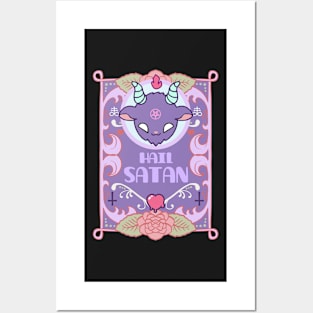 Hail Satan Kawaii Baphomet Posters and Art